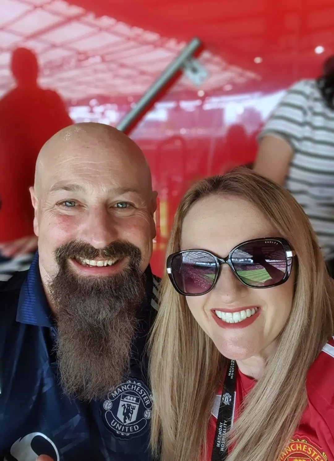 Neil Lock and Natalie Lock, co-founders, at a stadium